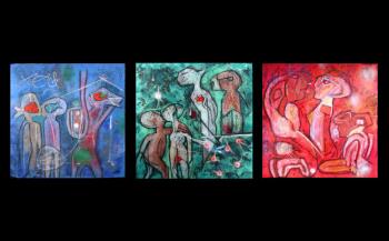  LOeuf de Verb Etoile de Jardin Perser LInvincible Triptych by Roberto Matta
