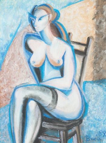 Nude female abstract painting 5 by Robert Baca